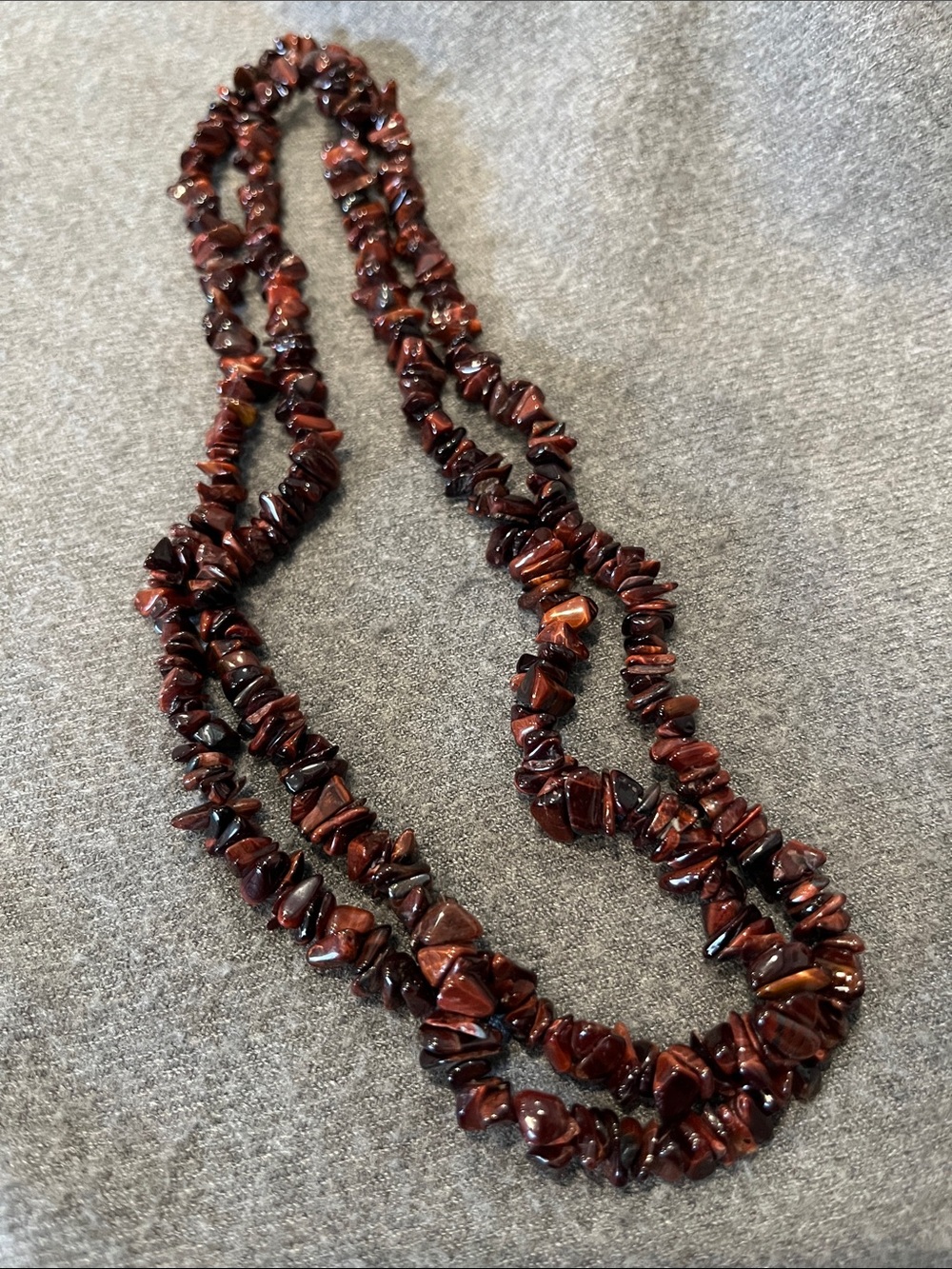 Red Tigereye Polished Small Chip Necklace-NWOT